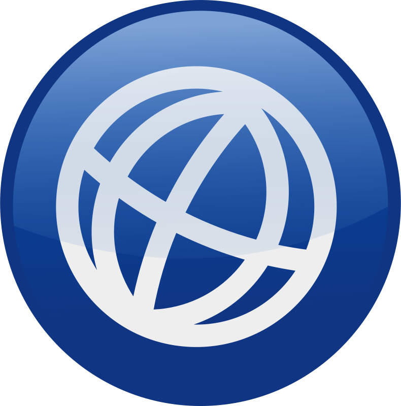 Blue World Network Icon PNG with transparent background