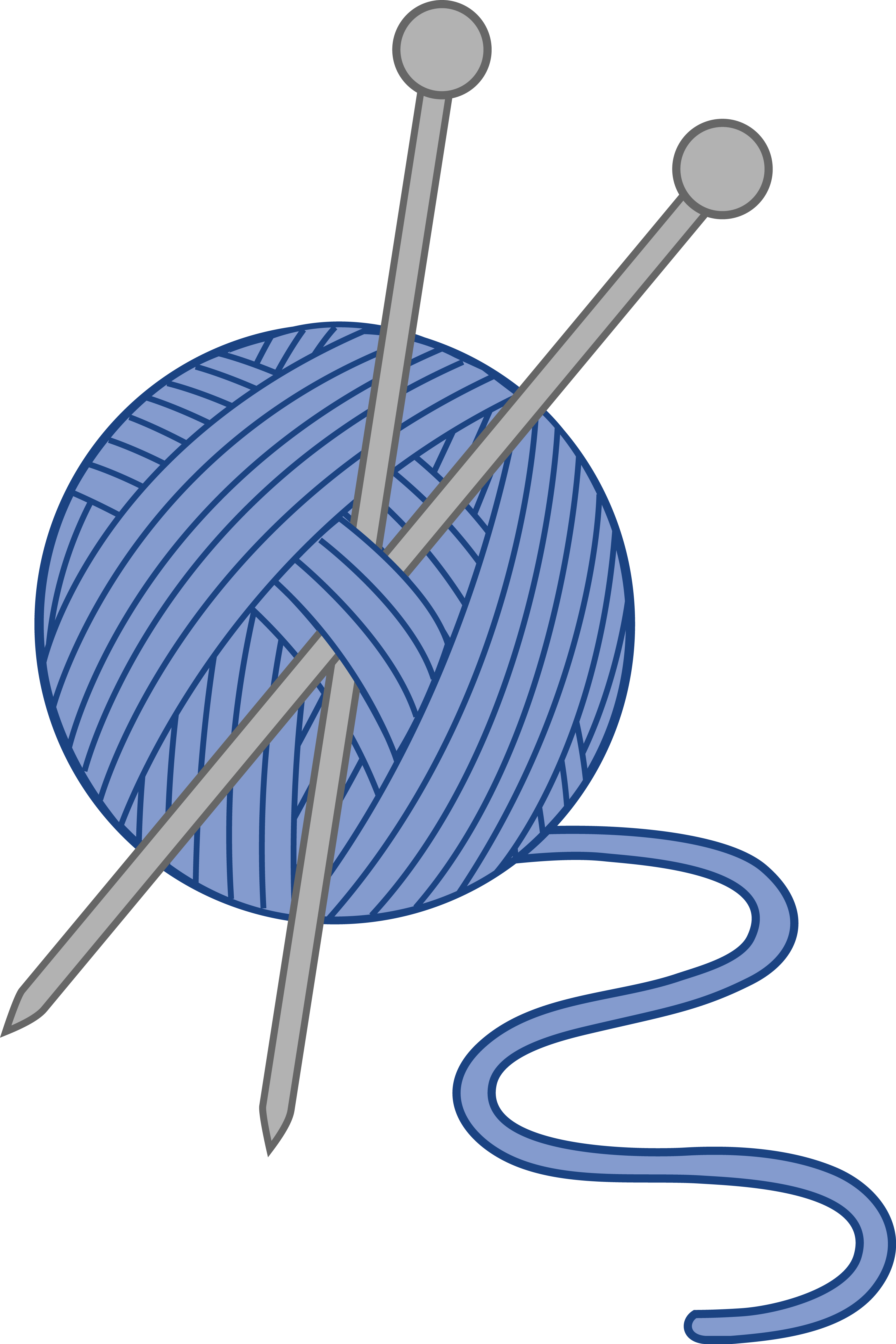 Blue Yarnand Knitting Needles