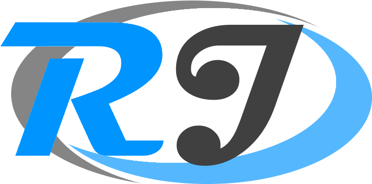 Blueand Black R J Logo