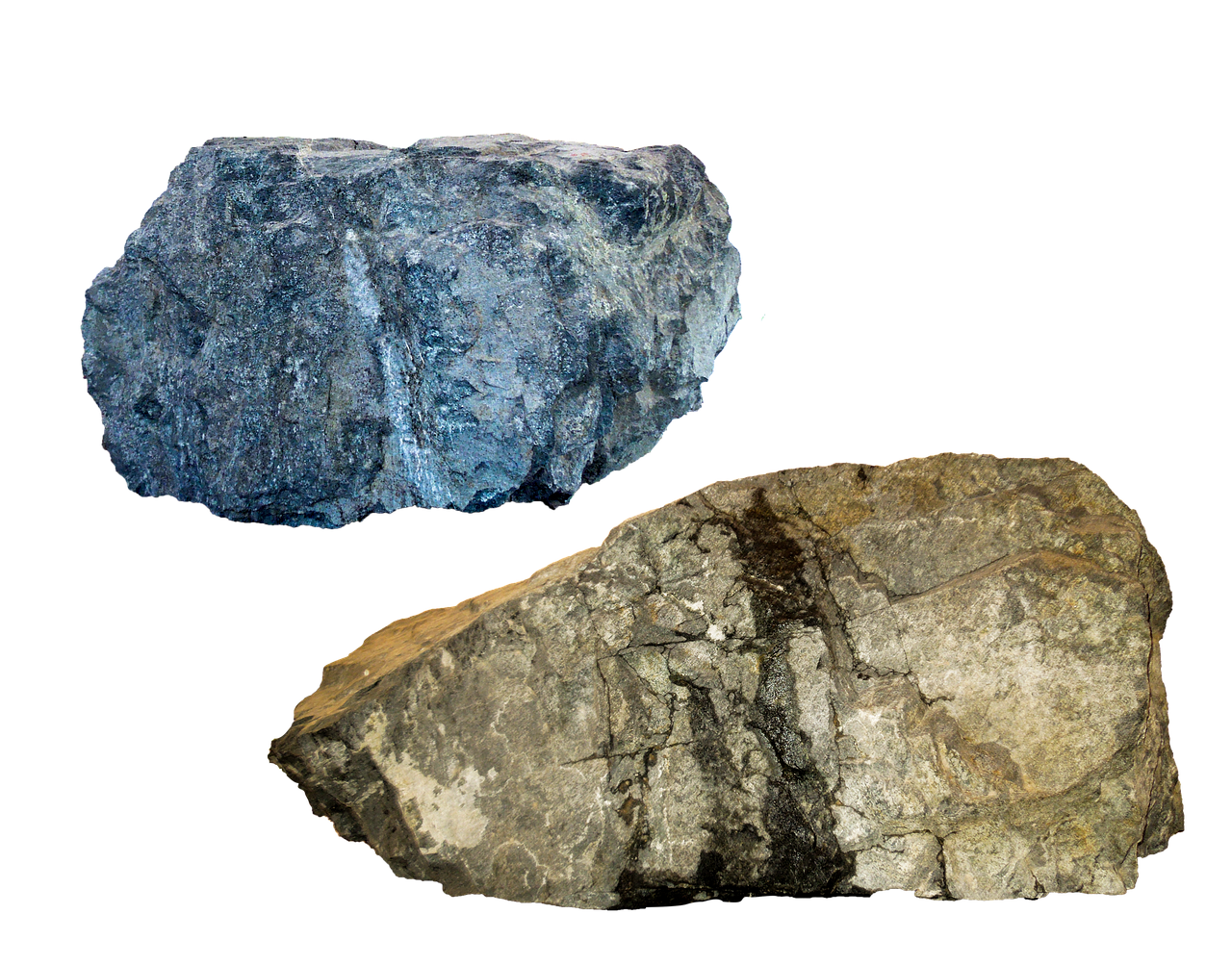 Blueand Brown Mineralson Black Background PNG with transparent background