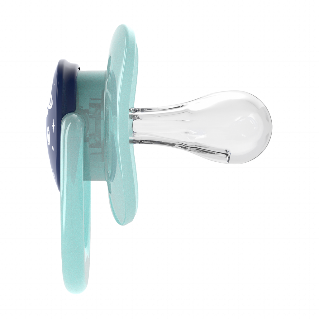 Blueand Clear Silicone Pacifier