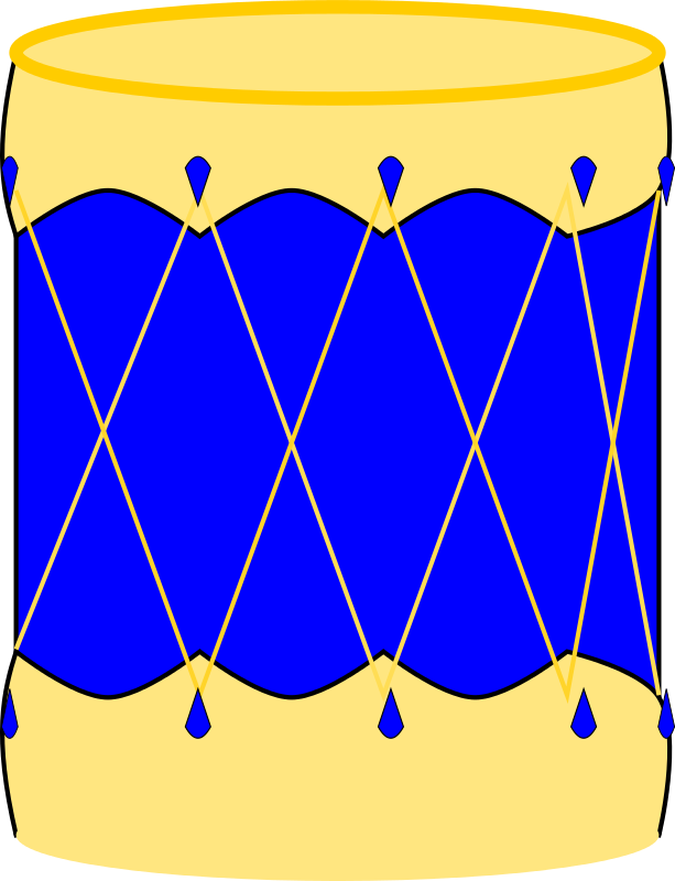 Blueand Gold Drum Illustration PNG with transparent background