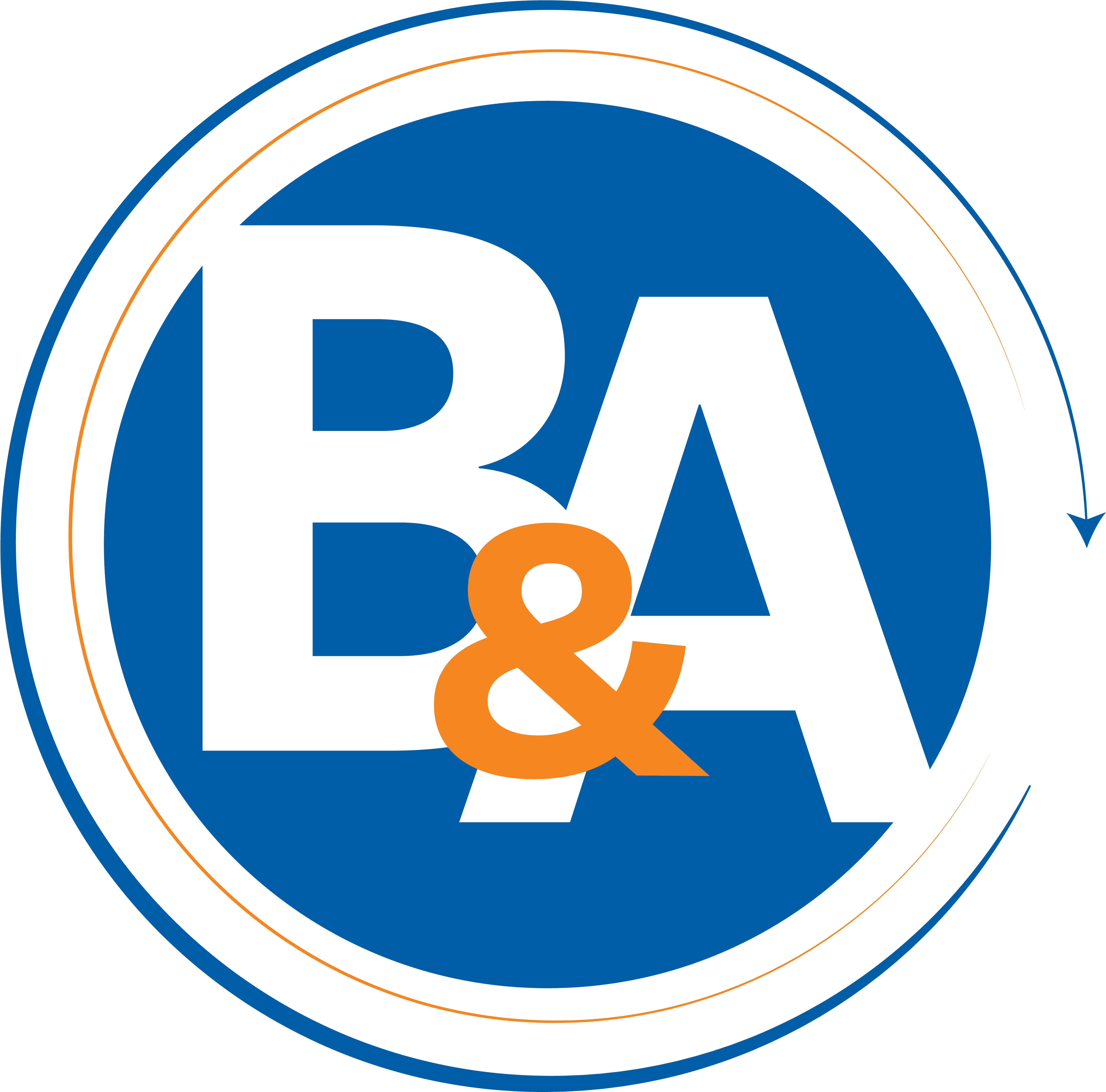 Blueand Orange B A Logo