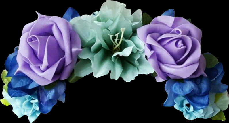Purple Flower Crown Png - Purple And Blue Flower Crown, Transparent Png PNG with transparent background