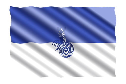 Blueand White Football Club Flag PNG with transparent background