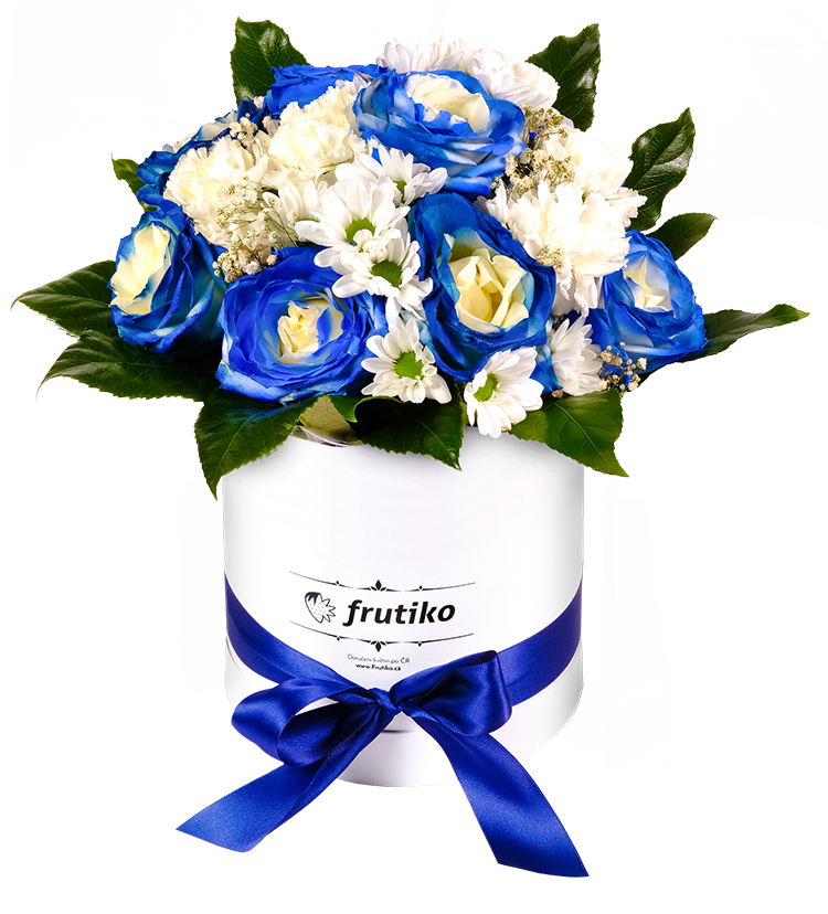Box Of Blue Roses Mix - Blue Flowers Box Png, Transparent Png PNG with transparent background