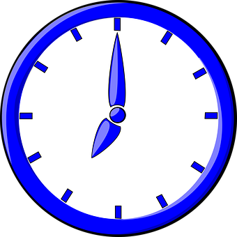 Blueand White Simple Clock PNG with transparent background