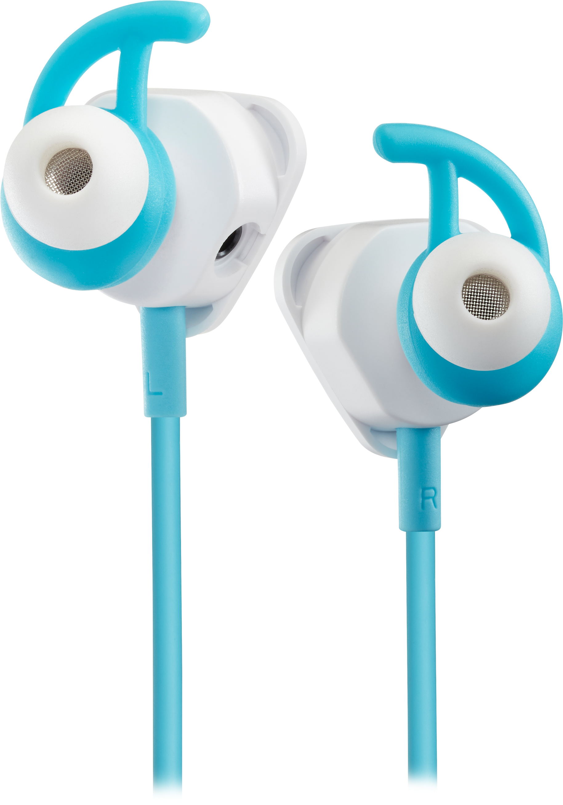 Blueand White Sport Earbuds