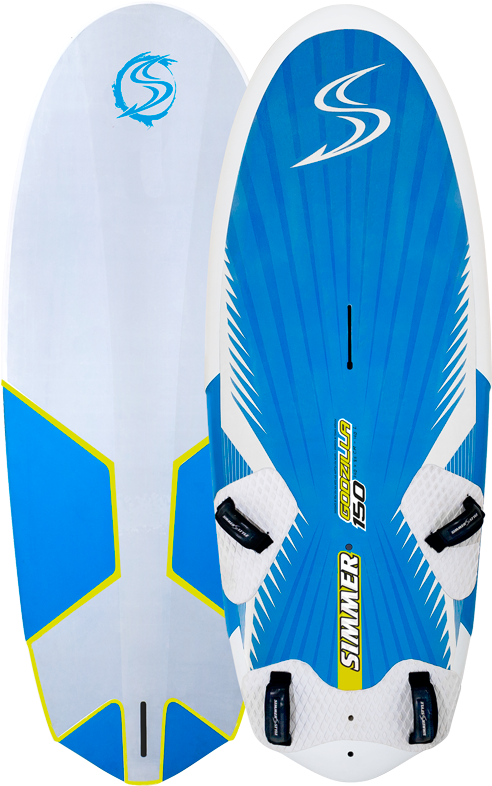 Blueand White Windsurfing Board Simmer Style PNG image with a transparent background, free high-resolution download