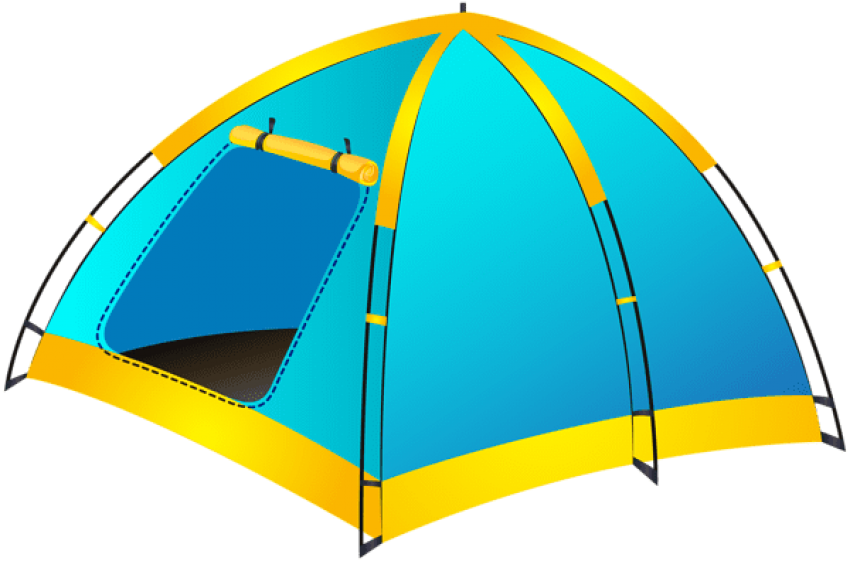 Blueand Yellow Camping Tent