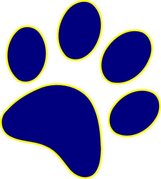 Blueand Yellow Paw Print