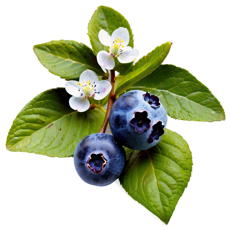 Blueberries With Flowers Png Iyl32