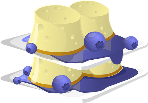 Blueberry Cheese Dessert Illustration PNG with transparent background