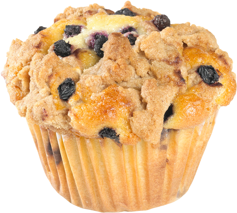 Blueberry Crumb Muffin Top View