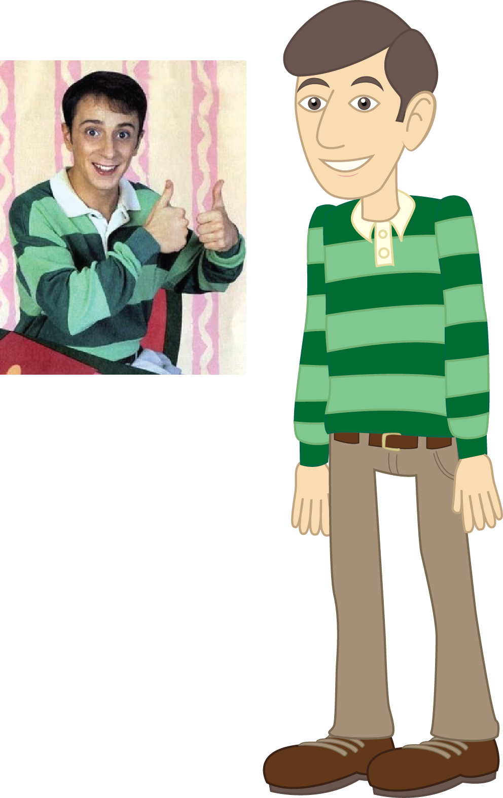 Blues Clues Steveand Cartoon Counterpart