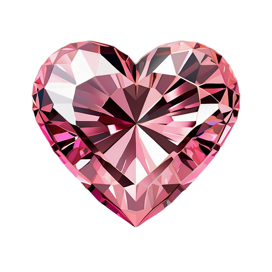 Blushing Pink Diamond Heart Png 06282024