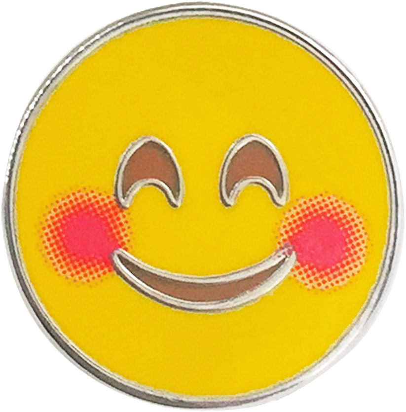 Blushing Smiley Face Emoji Pin