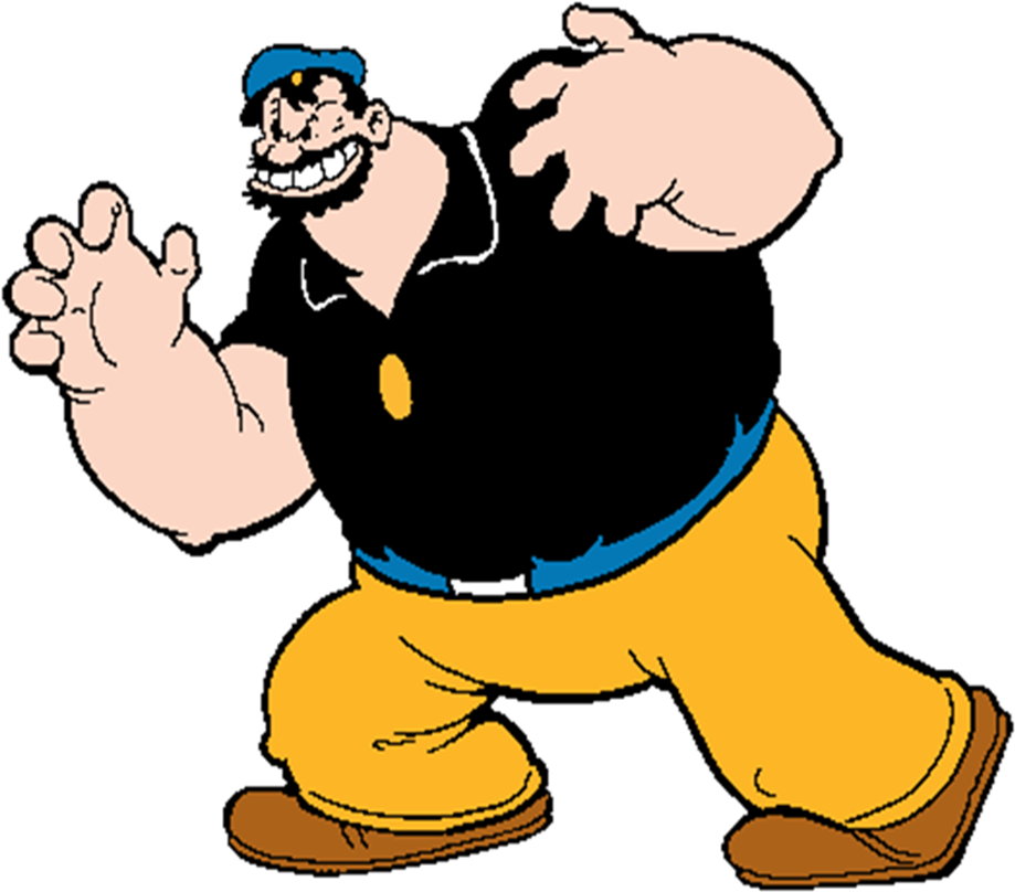 Bluto Character Pose Popeye Series PNG with transparent background