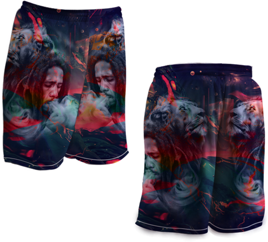 Bob Marley Lion Graphic Shorts