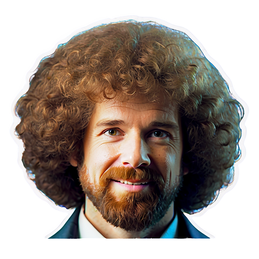 Bob Ross Wig Style Hair Png Lis