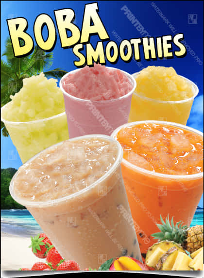 Bv-134 Boba Smoothies Poster - Smoothie Poster, HD Png Download PNG with transparent background