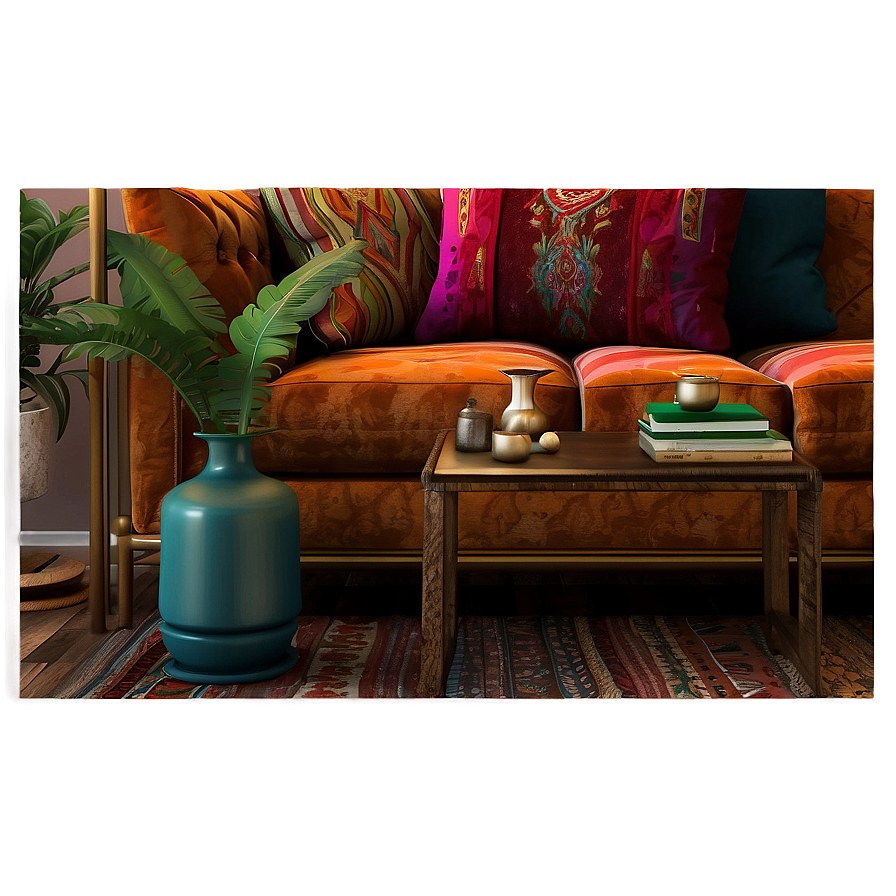 Bohemian Living Room Vibe Png 58