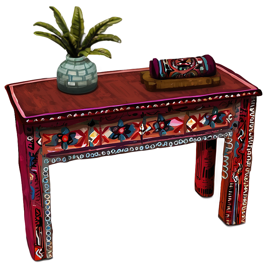 Bohemian Low Table Png 05042024