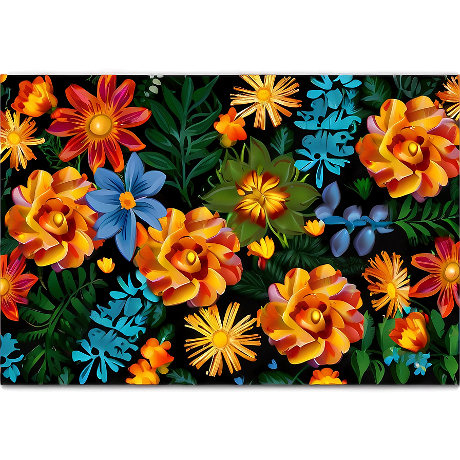 Boho Flowers Background Png Dtb