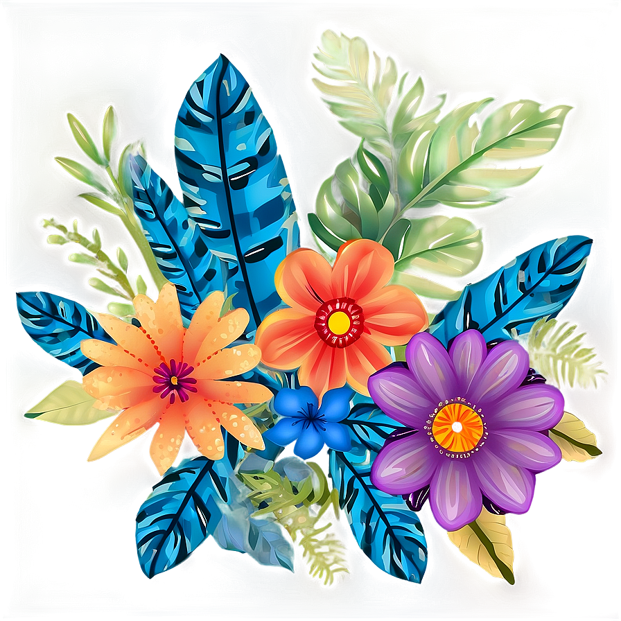 Boho Flowers Composition Png Gta29