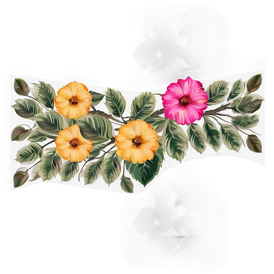 Boho Flowers Frame Png Sbp