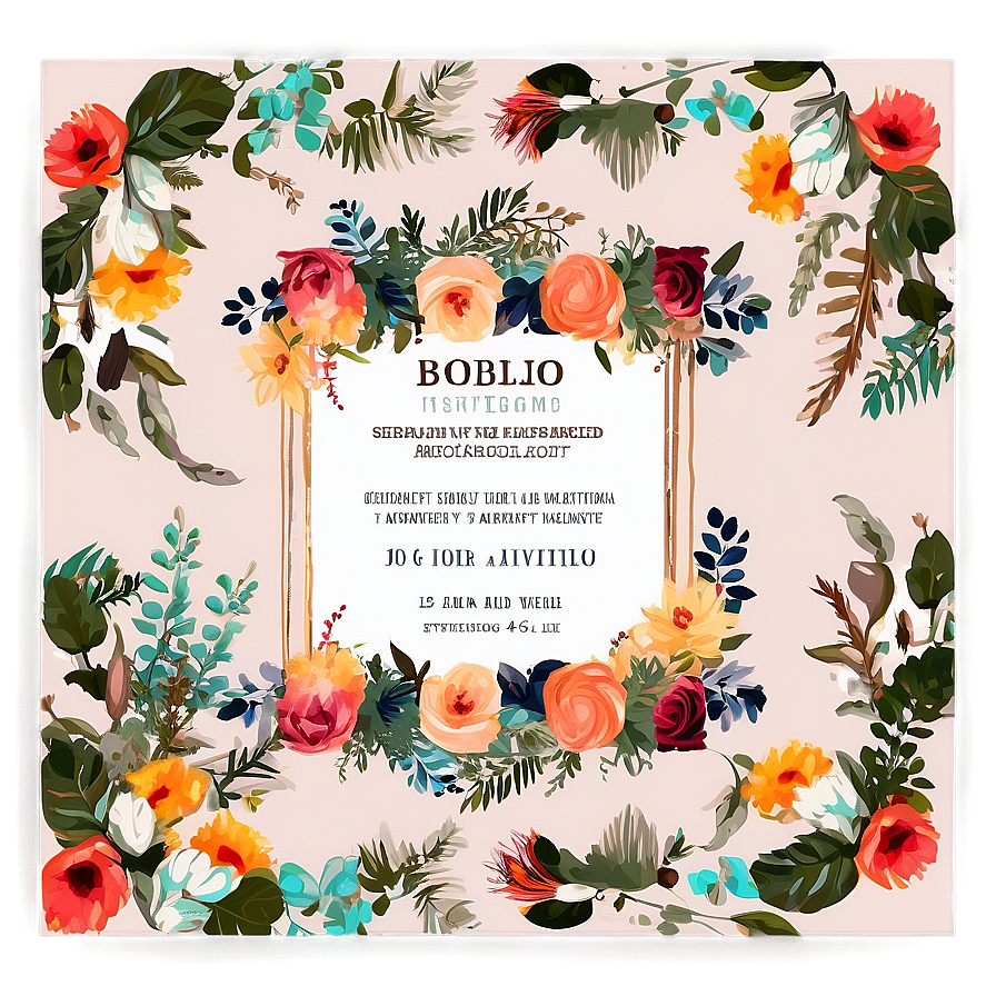 Boho Flowers Invitation Png 06272024