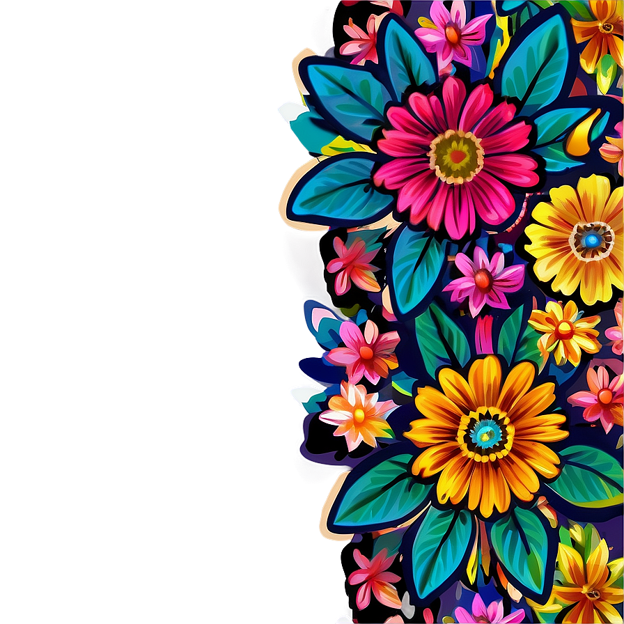 Boho Flowers Pattern Png Jbk3