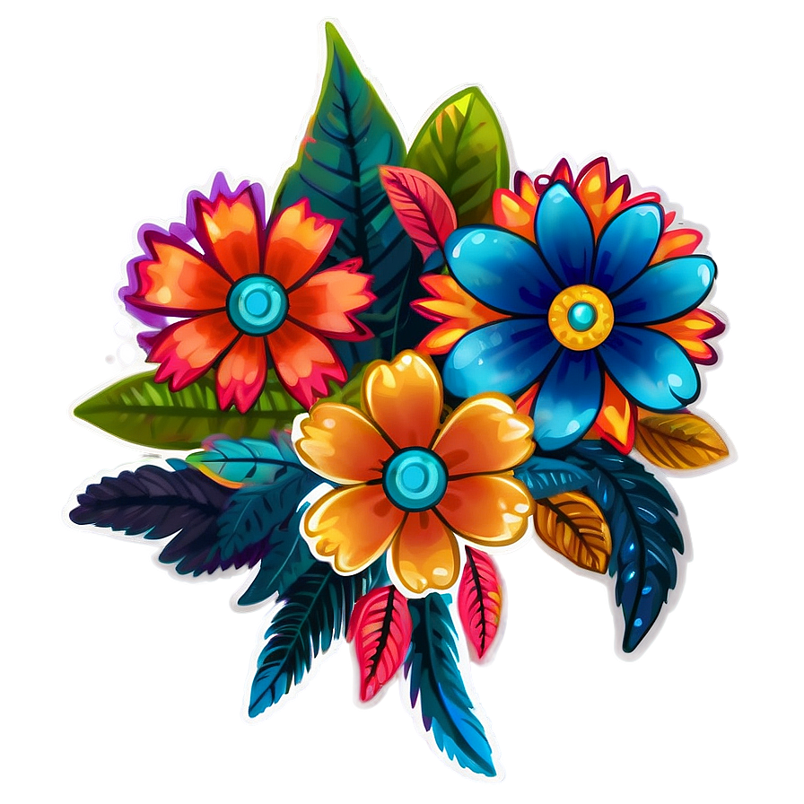 Boho Flowers Sticker Png 57