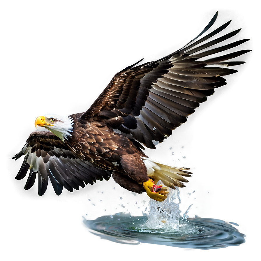 Bold Eagle Catching Fish Png 06112024