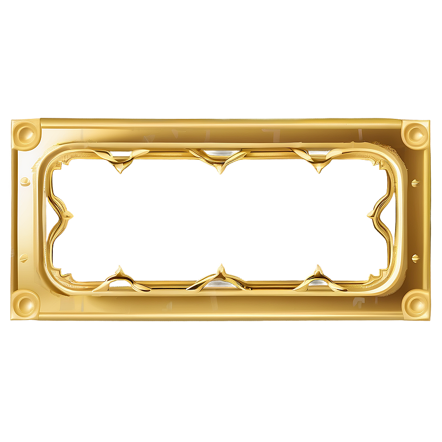 Bold Gold Line Border Png 05252024