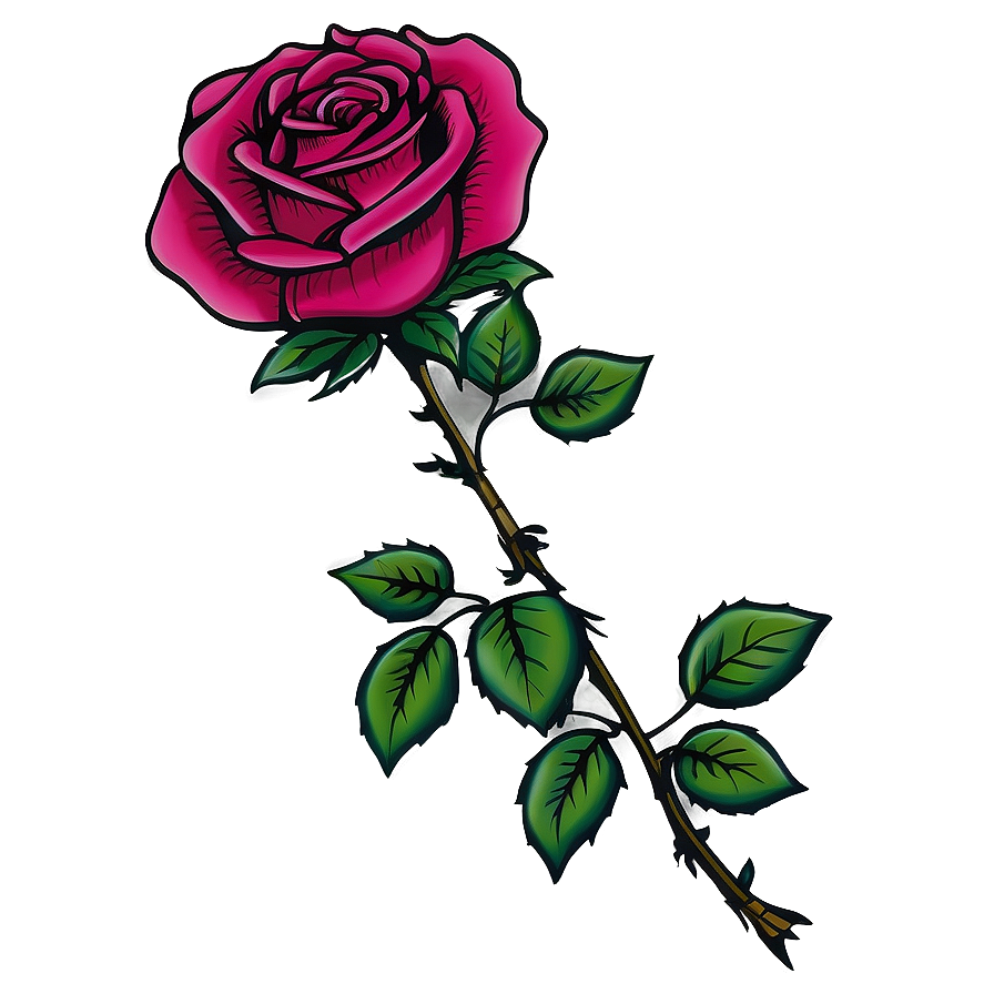 Bold Rose Tattoo Design Png Ikk