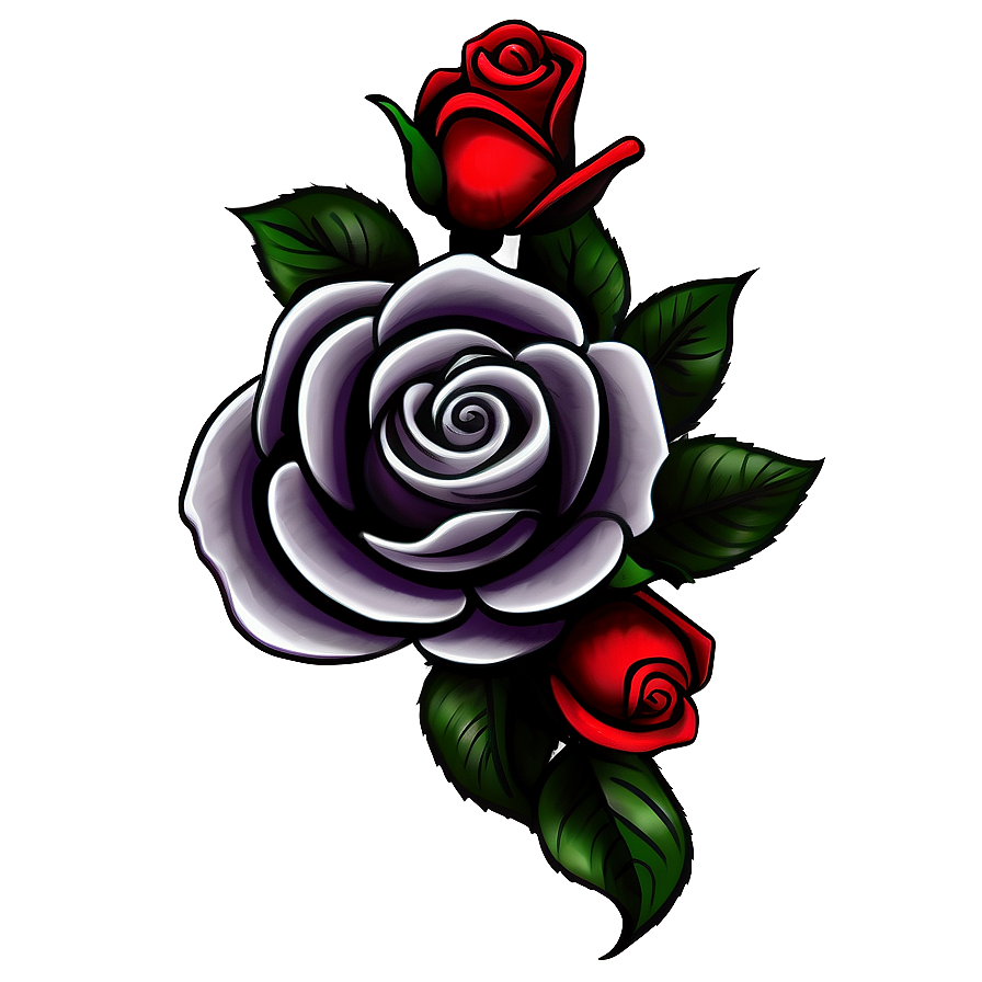 Bold Rose Tattoo Design Png Pnp10