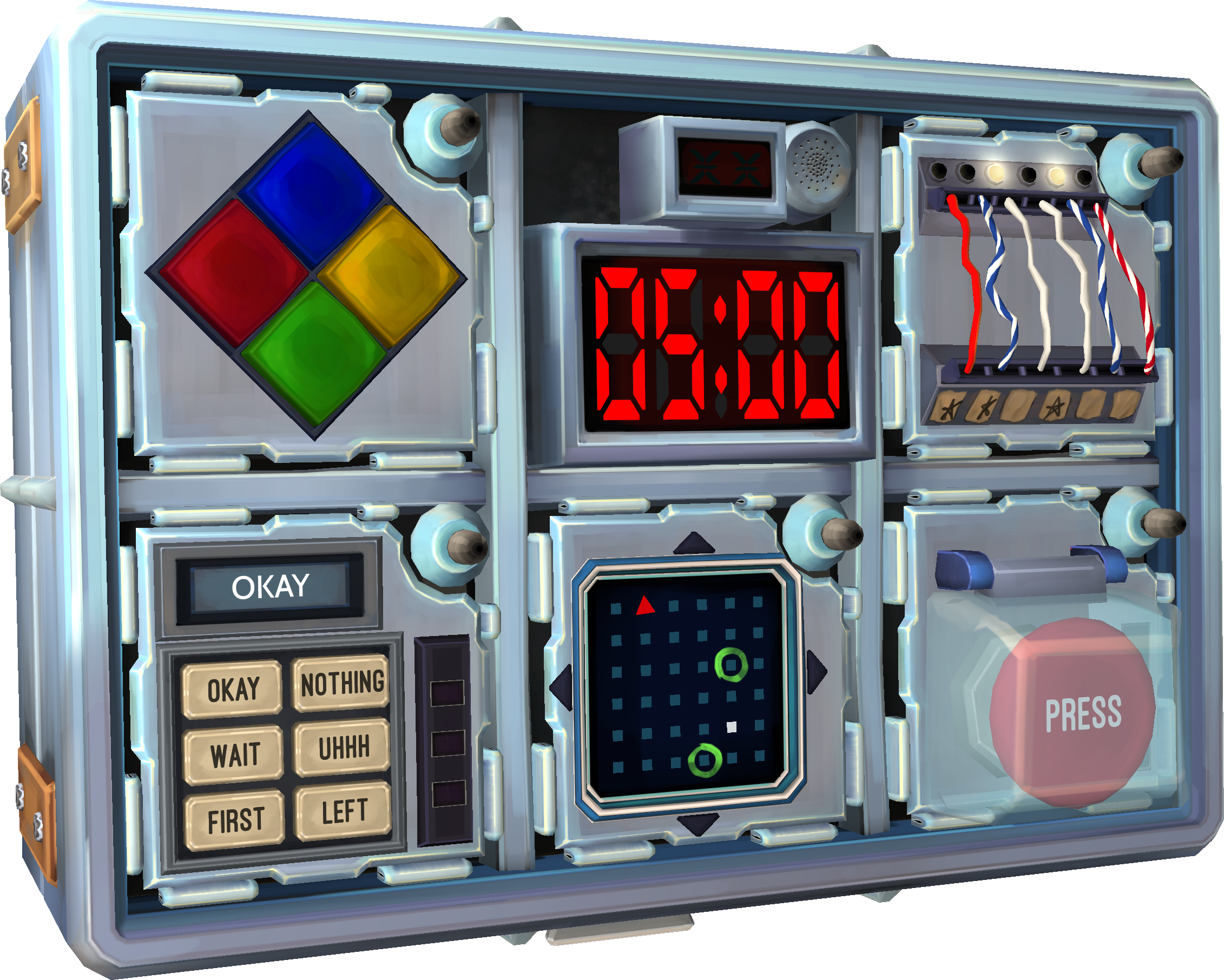 Bomb Defusal Puzzle Game Module PNG with transparent background
