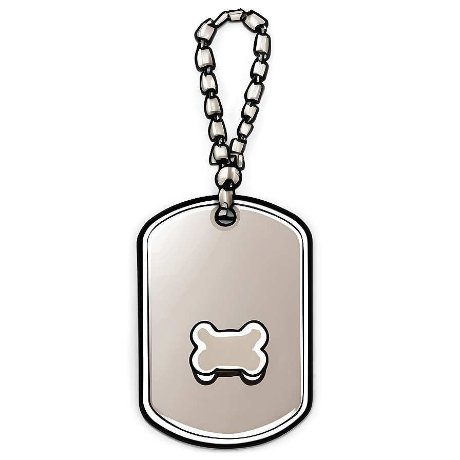 Bone-shaped Dog Tag Graphic Png 06122024