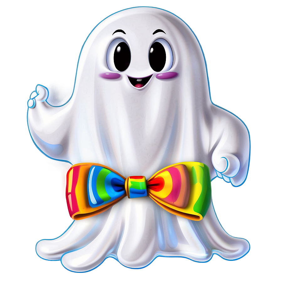 Boo Ghost With Bow Png 06112024