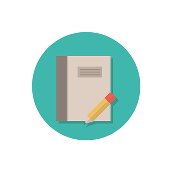 Bookand Pencil Icon PNG with transparent background