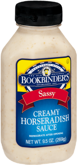 Bookbinders Creamy Horseradish Sauce Jar PNG with transparent background