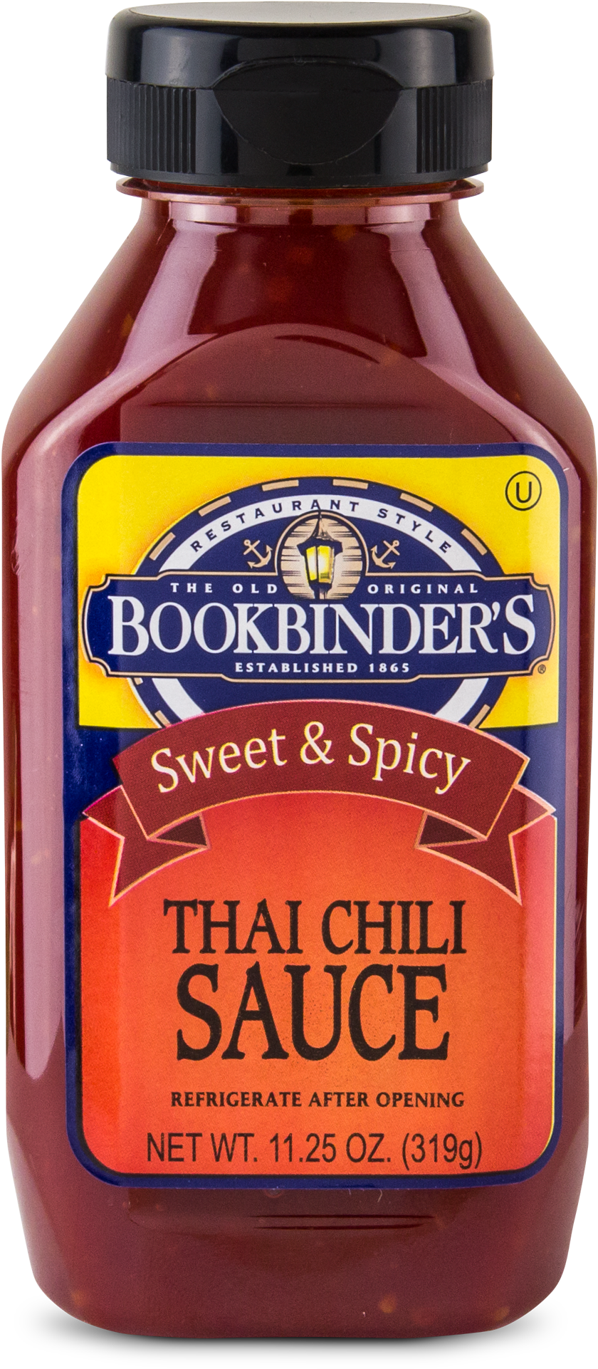 Bookbinders Thai Chili Sauce Bottle PNG with transparent background