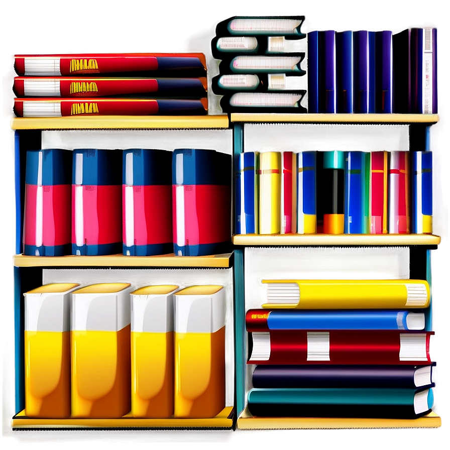 Books On Office Shelf Png 06262024