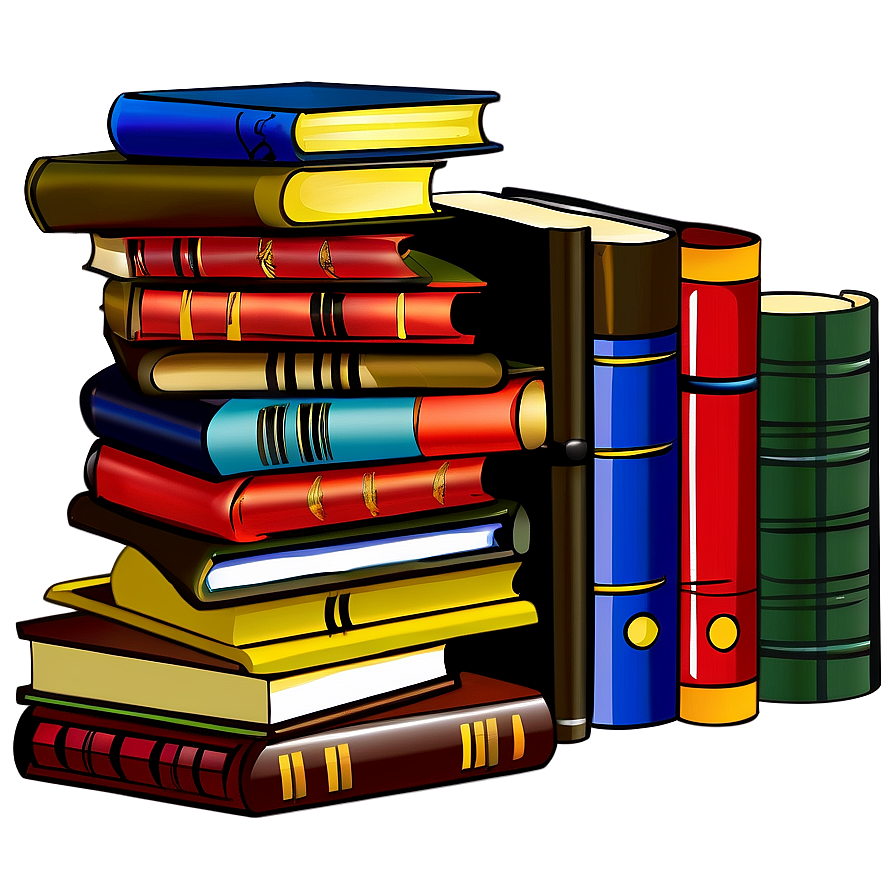 Books Pile PNG 05252024 PNG with transparent background