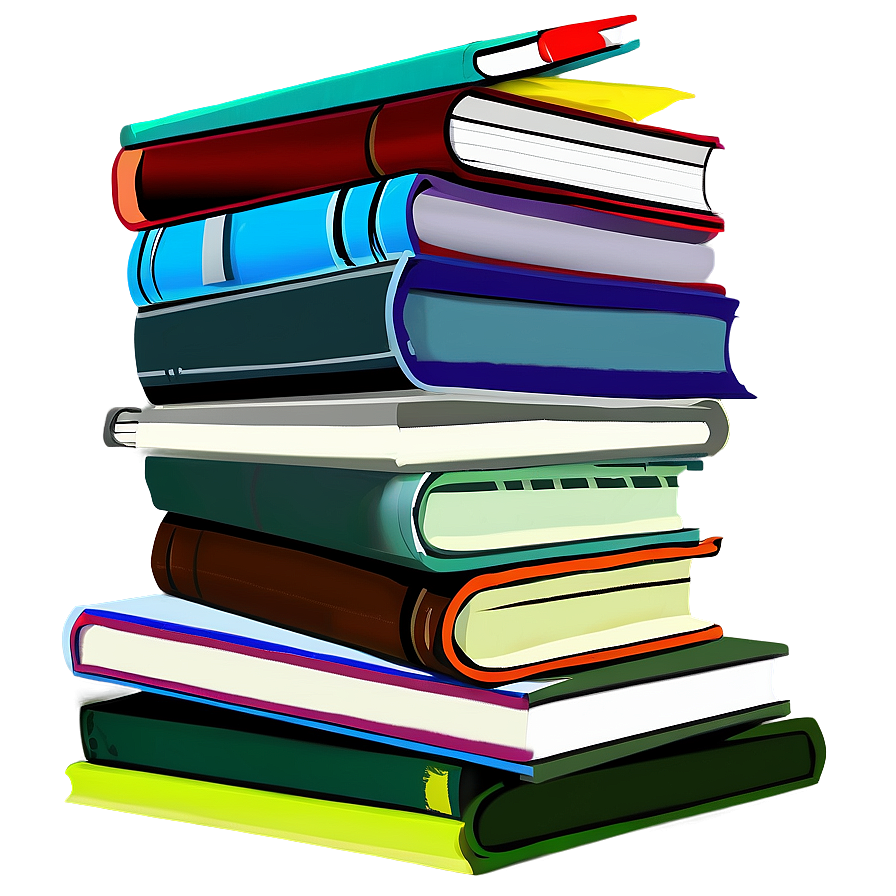 Books Pile PNG 05252024 PNG with transparent background