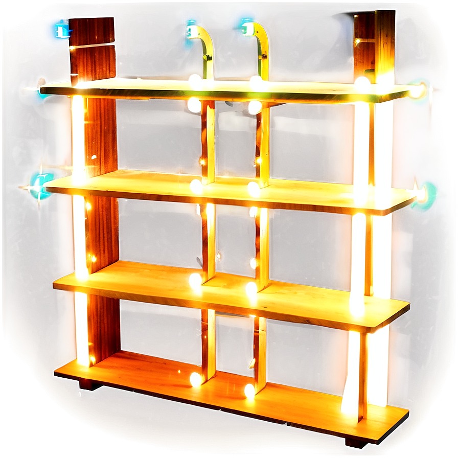 Bookshelf With Lights Png Vdl