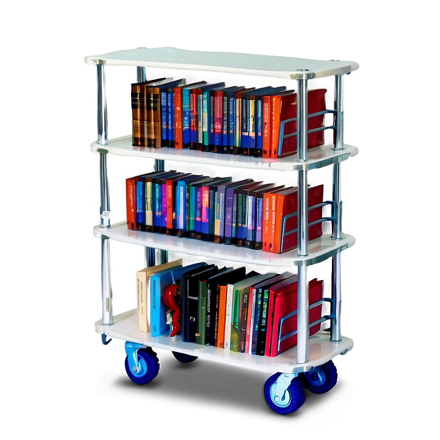 Bookshelf With Wheels Png Pob