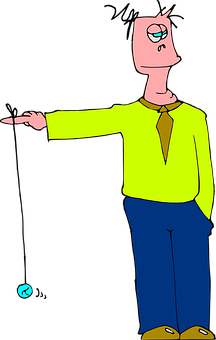 Bored Cartoon Man Pointing PNG with transparent background