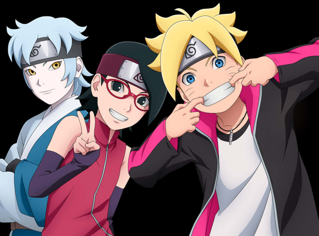 Boruto_ Team_7_ Animated_ Characters PNG with transparent background
